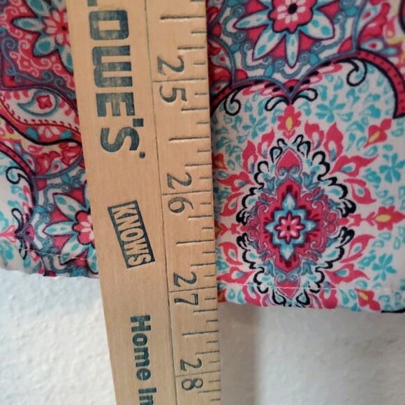 Daniel Rainn Top V Neck Blouse for Work Wear Size L Pink Geometric Design - Picture 8 of 11